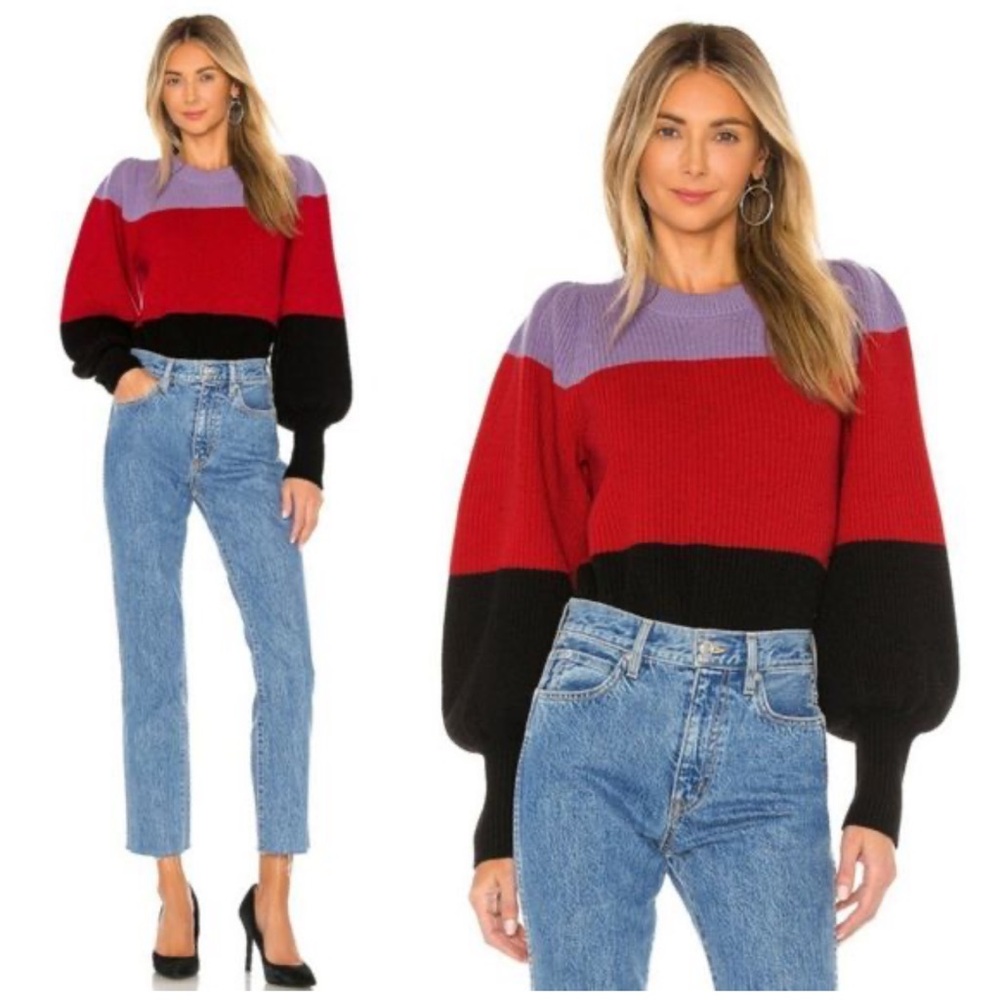 ALC cashmere/ lambswool colorblock sweater- small
